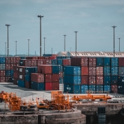 shipping containers in port