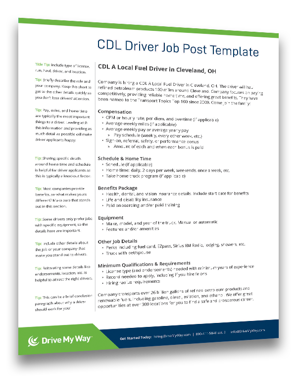  Truck Driver Job Description Template Drive My Way