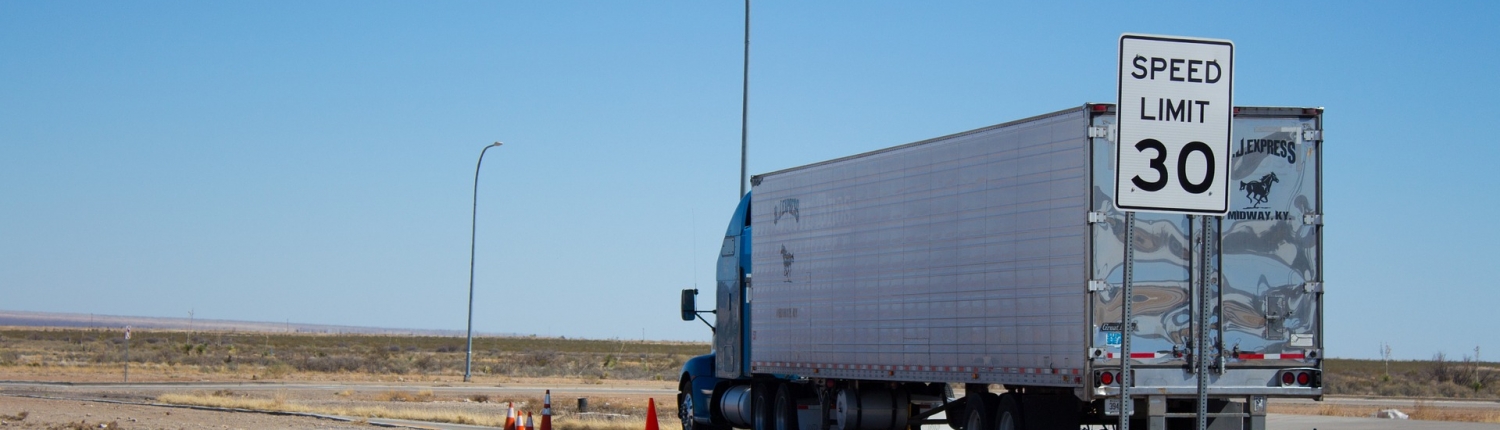 semi truck in the desert