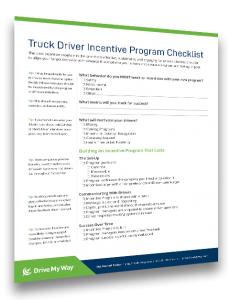 truck driver incentive program checklist
